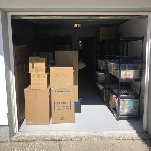 Storage moving boxes in a truck
